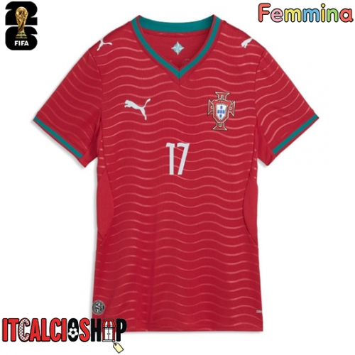 Portogallo Rafael Leao #17 Prima Maglia Femmina Mondiali 2026 Manica Corta